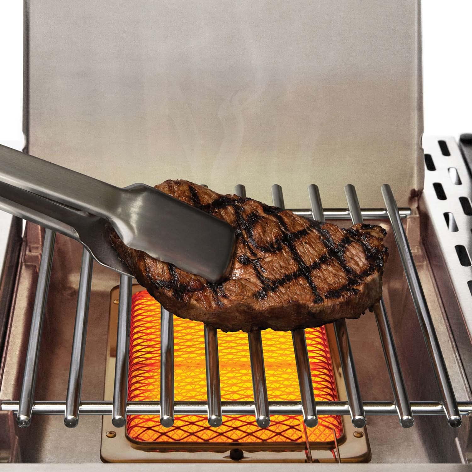 Broil King 958944 Regal S590 PRO IR 32-Inch Propane Grill - Steak on Infrared Burner - Lifestyle thumbnail