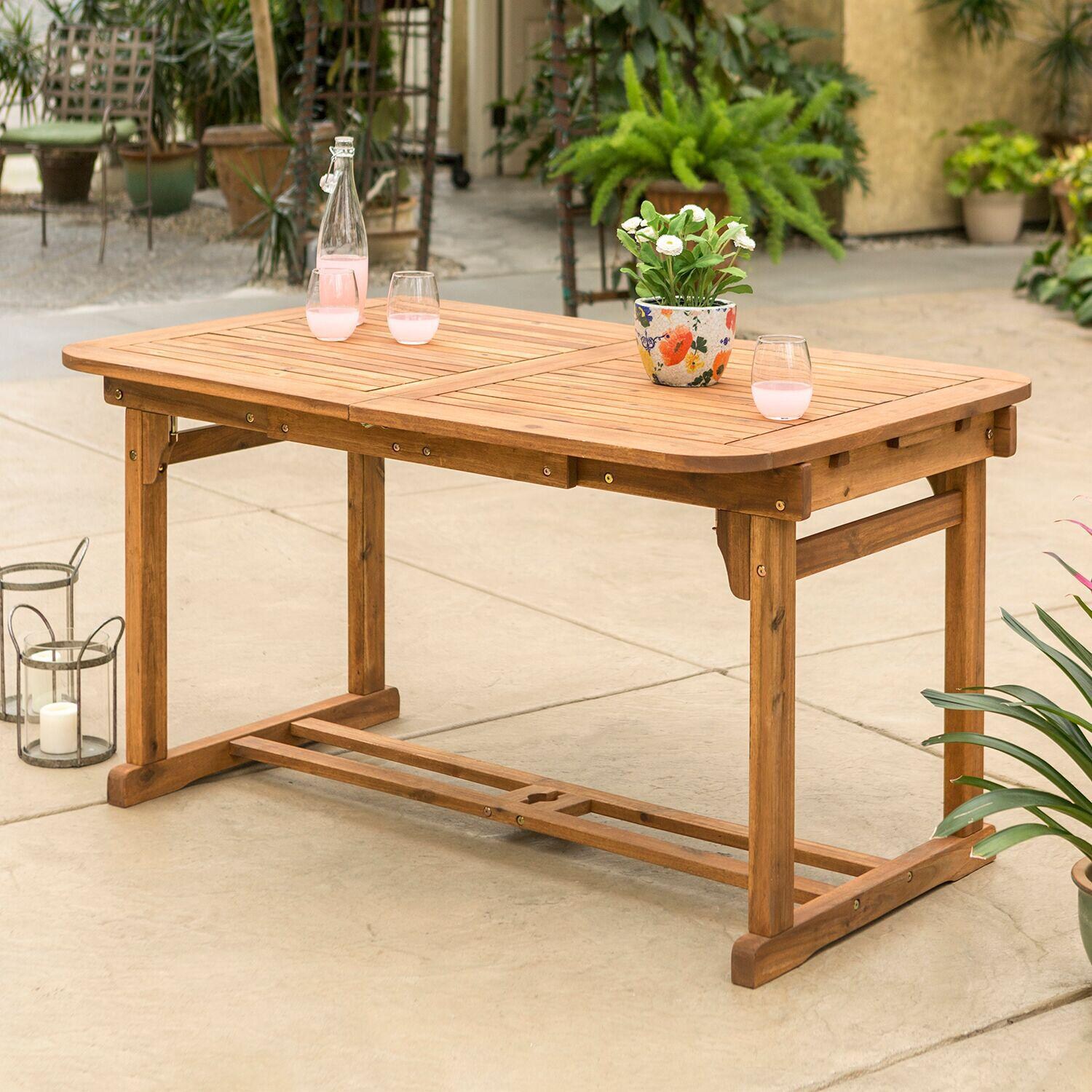 Ultimate Patio Horizon Way 55 X 35 Inch Rectangular Brown Acacia Patio Dining Table - No Extension thumbnail