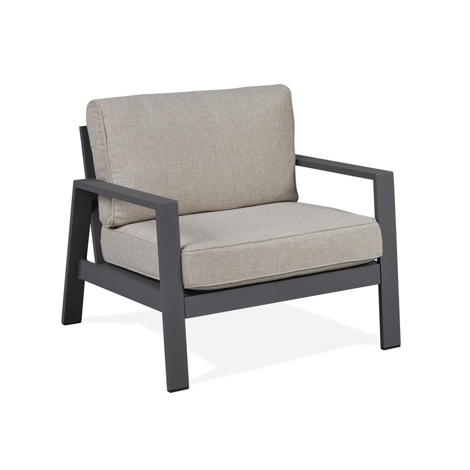 Lakeview Outdoor Designs SC2020WSTA Elysian Outdoor Chair with Cushions in Weathered Slate - White Background thumbnail