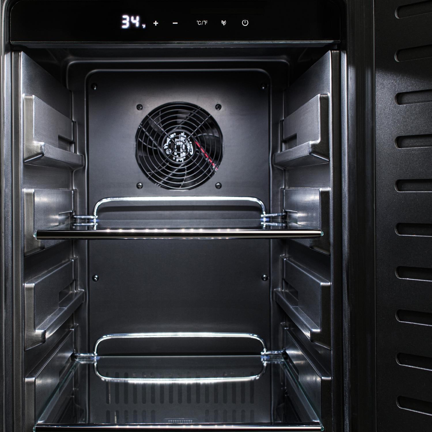 Blaze BLZ-SSRF-15 15-Inch 3.2 Cu. Ft. Outdoor Rated Compact Refrigerator - Inside with Lights On - Detail thumbnail