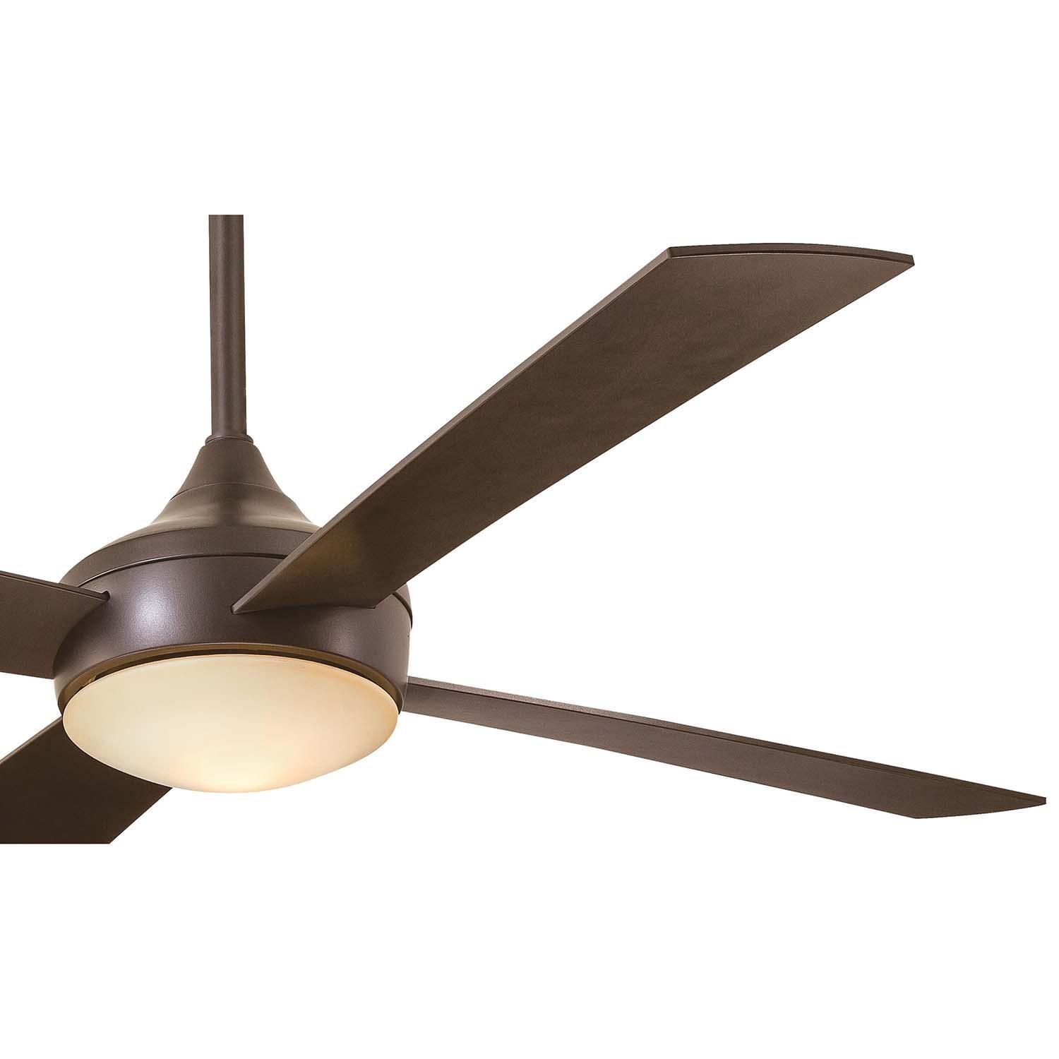 Minka-Aire F523L-ORB Aluma Wet 52-Inch 4-Blade LED Ceiling Fan in Oil Rubbed Bronze Finish w/ Oil Rubbed Bronze Blades & Tinted Opal Glass - Blade Detail thumbnail