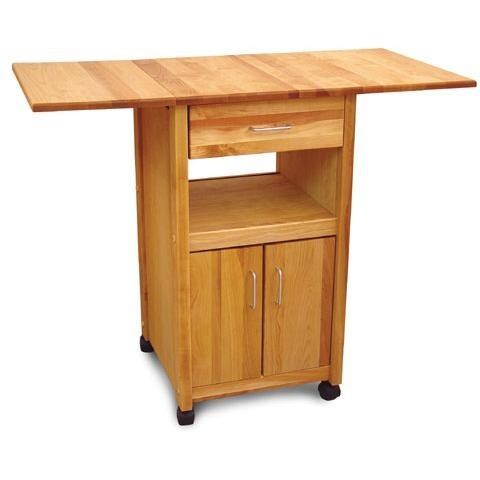 Drop Leaf Cart W/Enclosed Cabinet