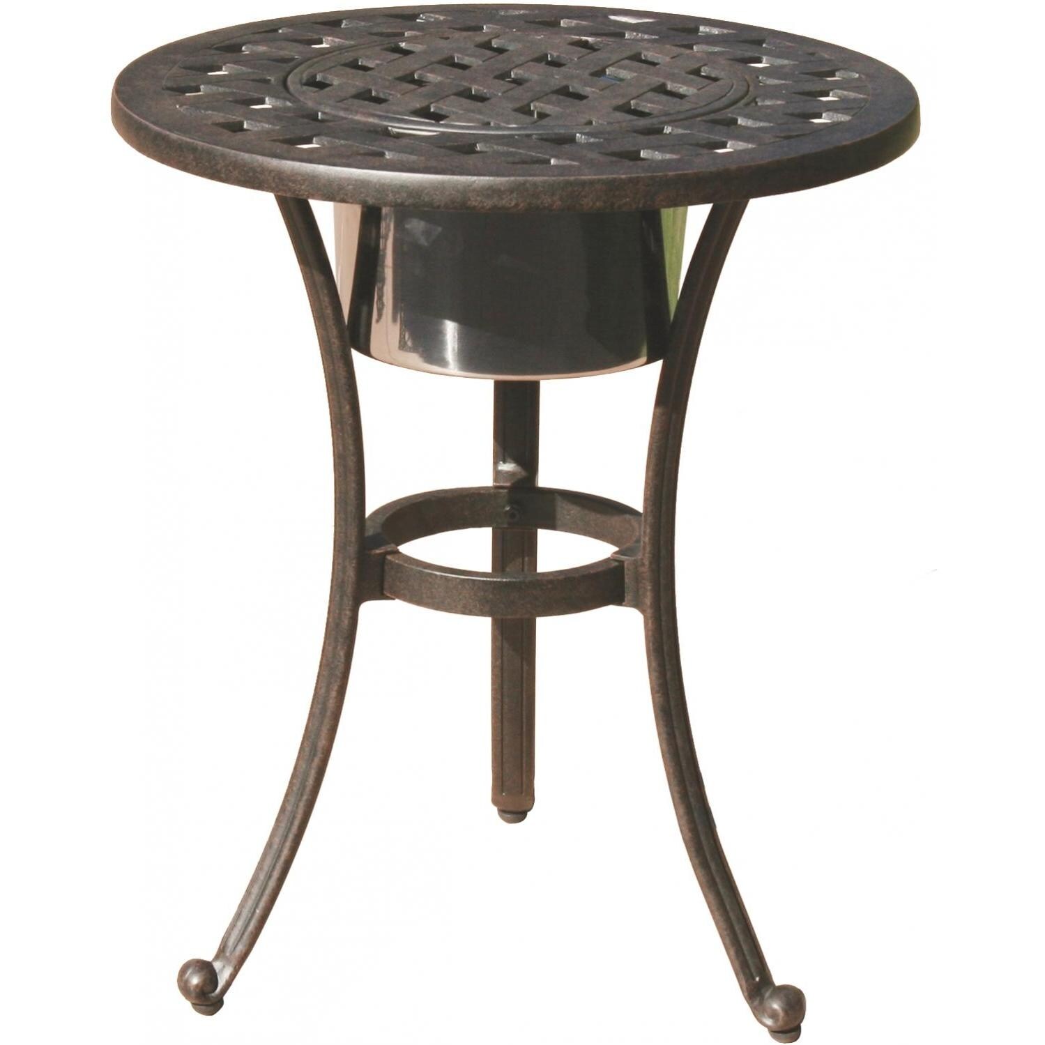 Darlee Series 30 21-Inch Round End Table With Ice Bucket Insert - Closed View thumbnail
