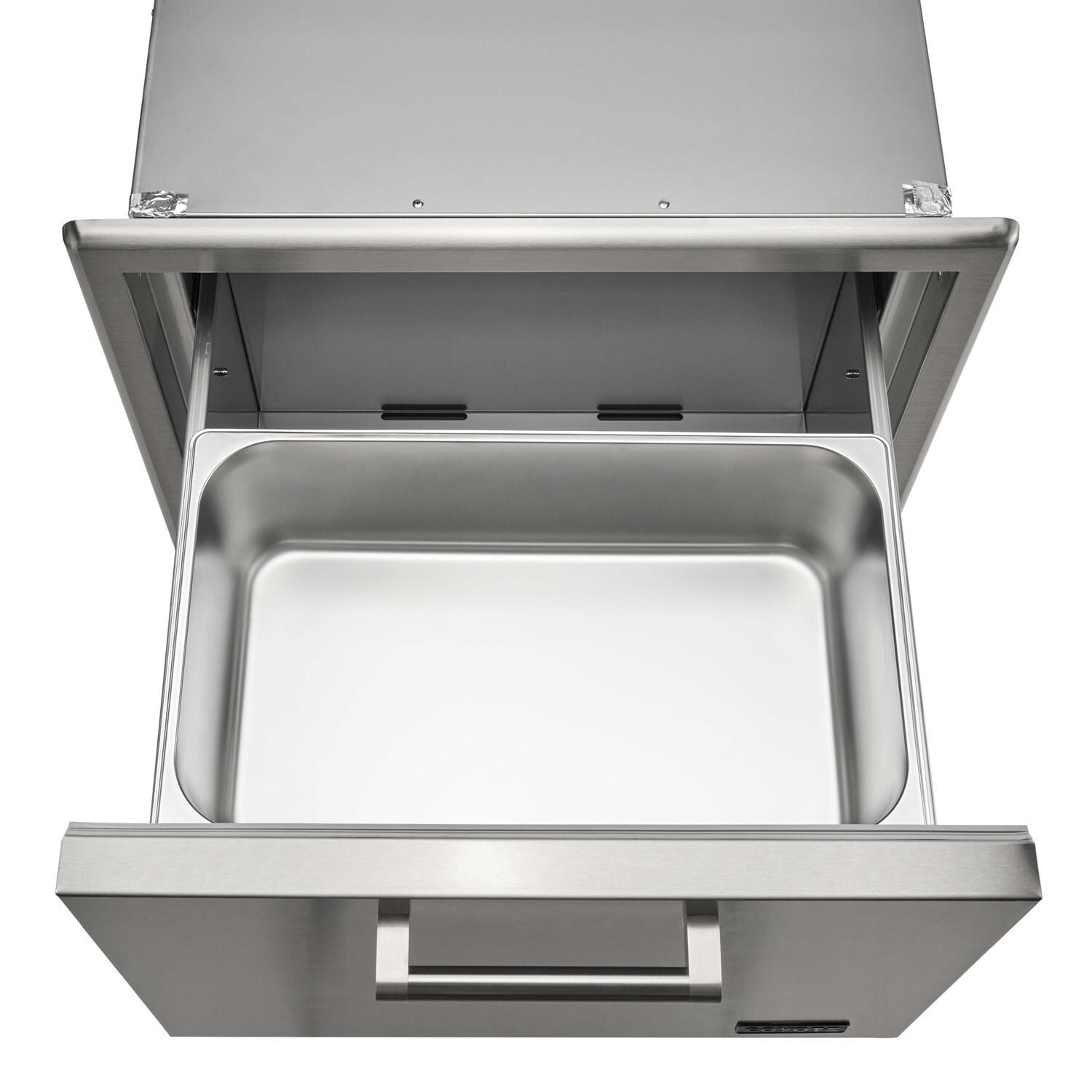 Coyote Outdoor Living C3-CPOC 31 Inch Pull Out Ice Chest - Trays Out - White Background thumbnail