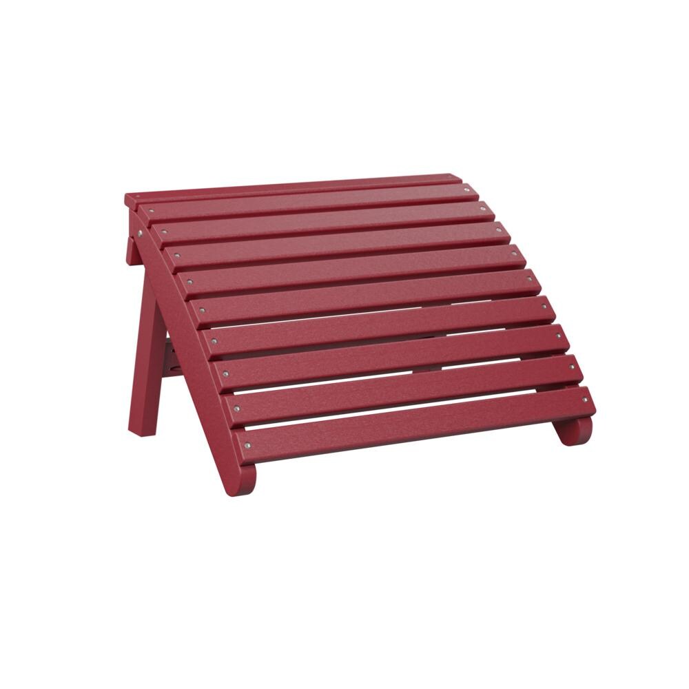 Recycled Plastic Folding Adirondack Ottoman in Scarlet Red by Berlin Gardens