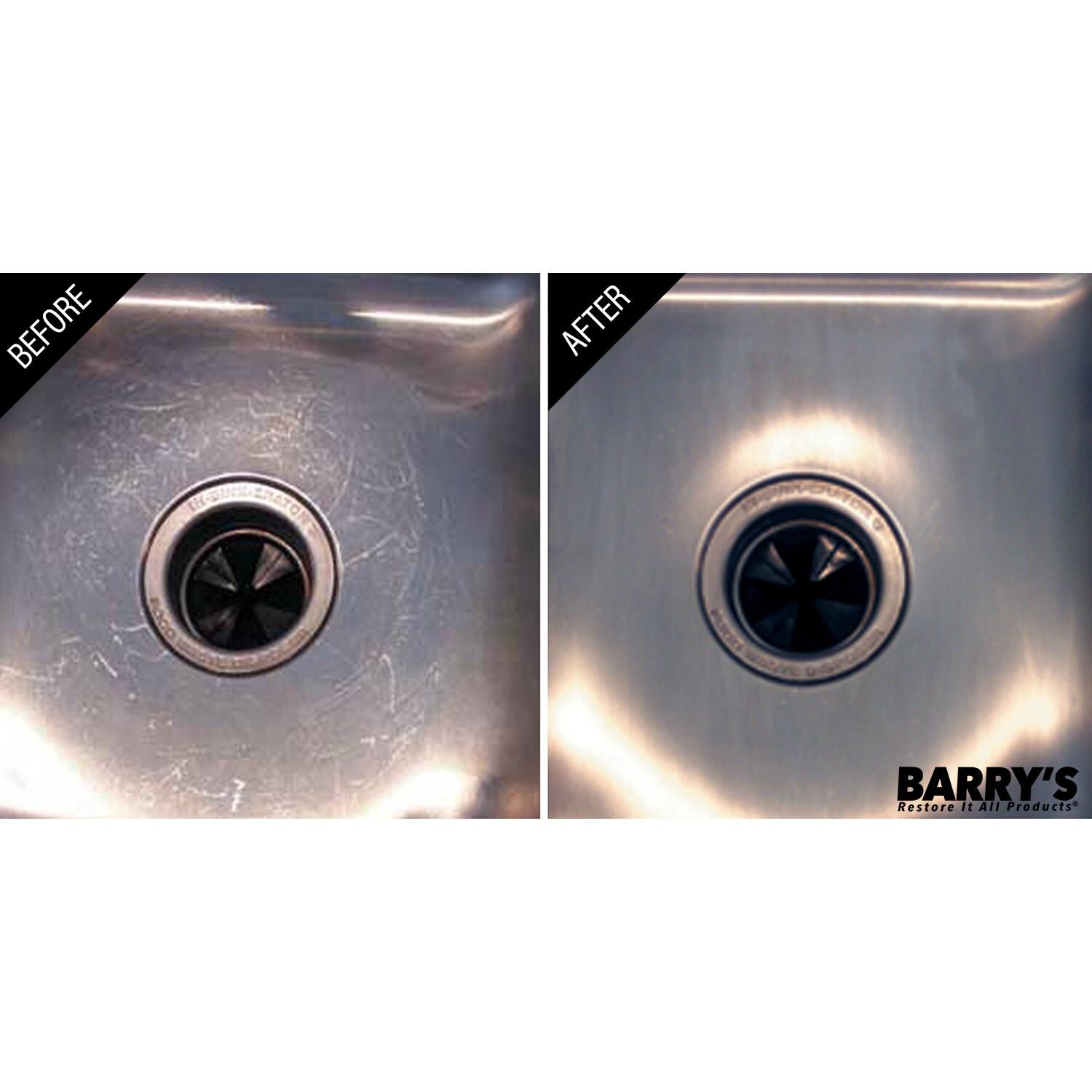 Stainless Steel Surface Before And After Using Scratch-B-Gone - Sink - Detail thumbnail