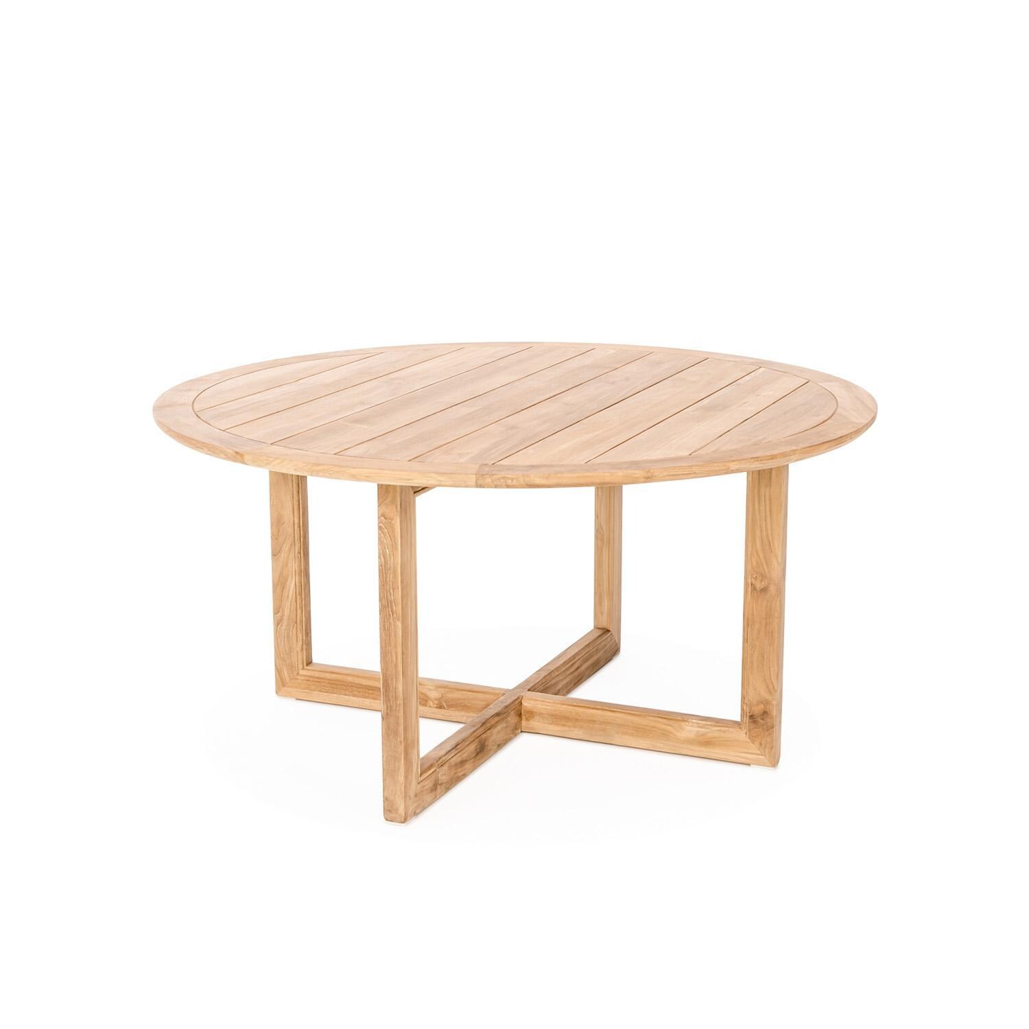 Teak + Table Paros/Relax Round 50 Inch 5 Piece Dining Set - Table - White Background thumbnail