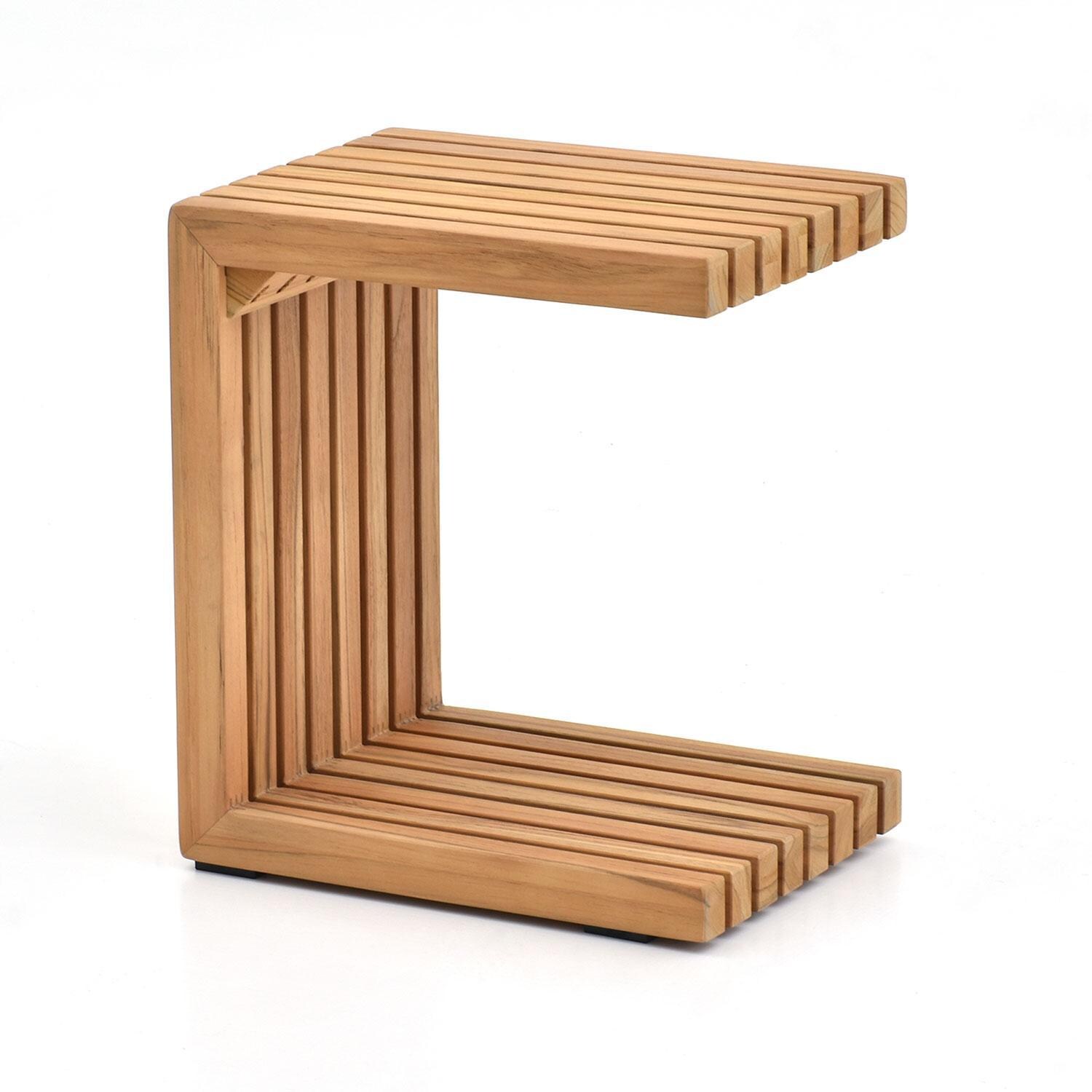 Carrbrook 12 Inch Teak Side Table by Lakeview Outdoor Designs - Interior - Left View - White Background thumbnail