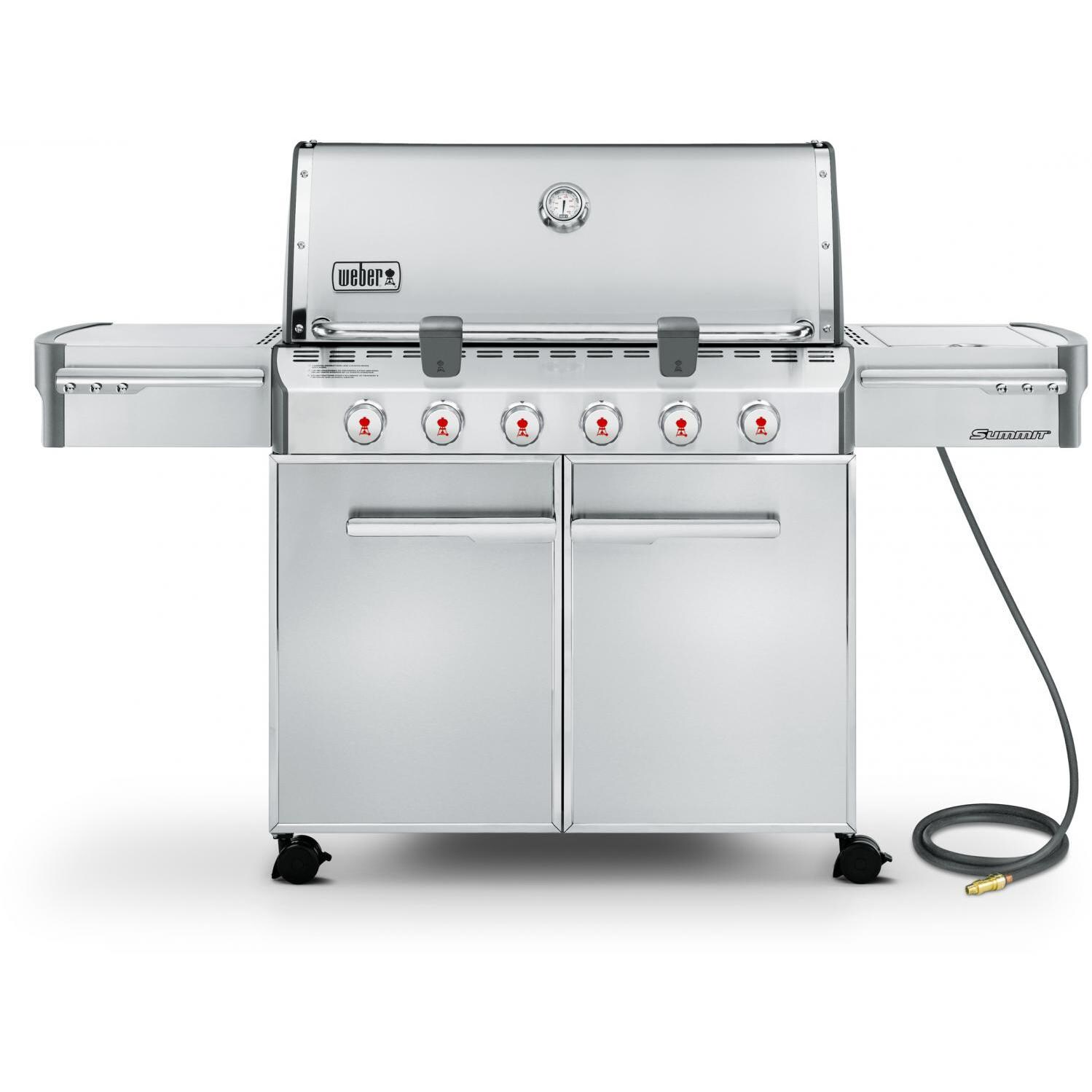 Weber Summit S-620 Natural Gas Grill On Cart With Side Burner - With Side Burner Covered thumbnail