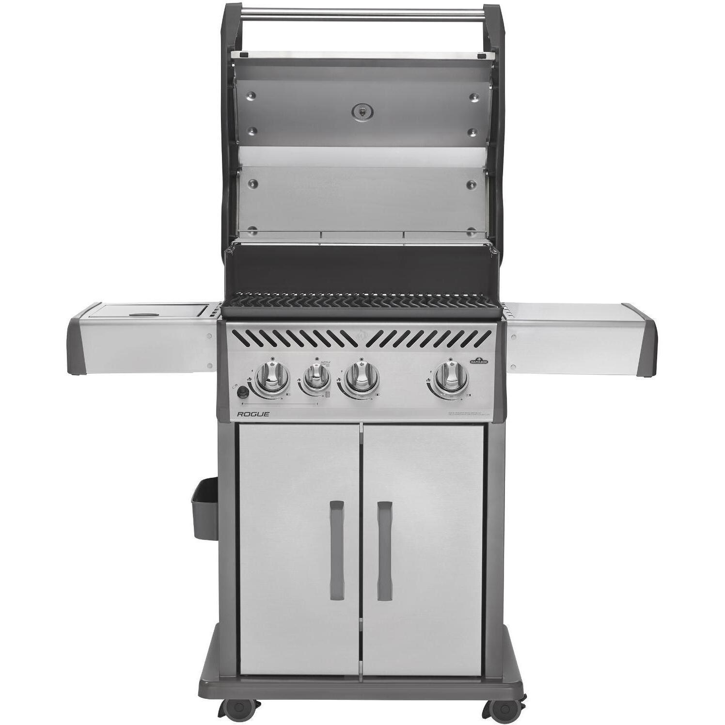 Napoleon Rogue 425 Propane Gas Grill With Infrared Side Burner - Lid Open thumbnail