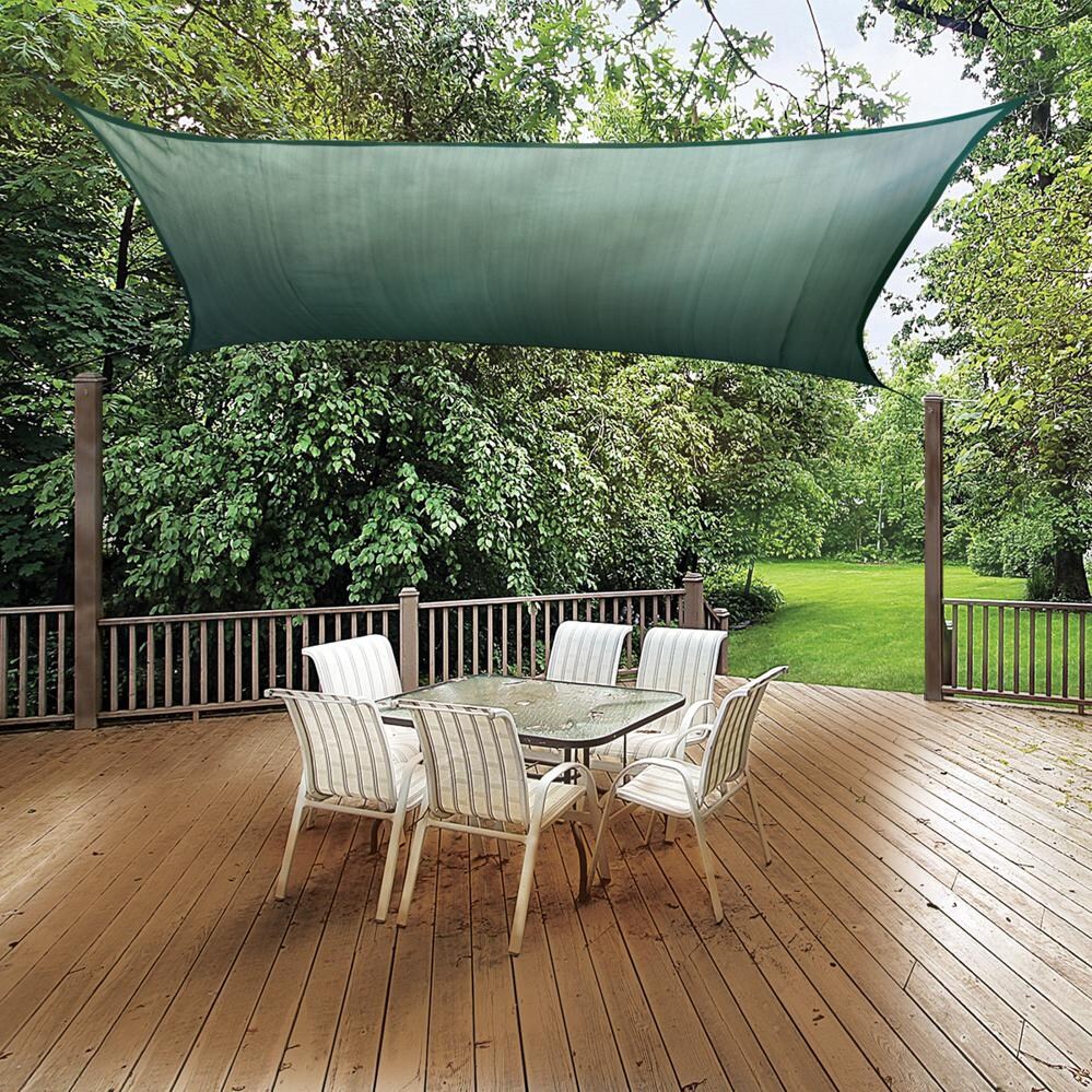 ShadeLogic Sun Shade Sail Heavy Weight 12 Foot Square - Evergreen Patio Cover thumbnail