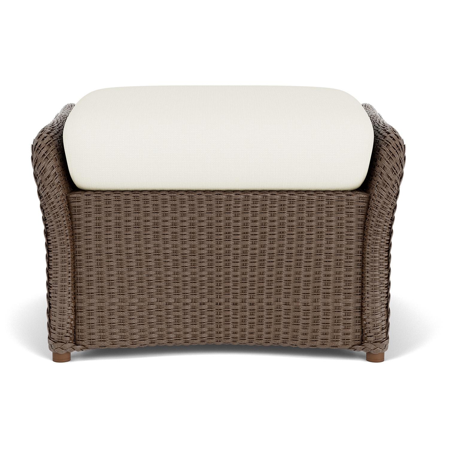 Weekend Retreat Lloyd Loom Ottoman in Bark/Sailcloth Salt by Lloyd Flanders