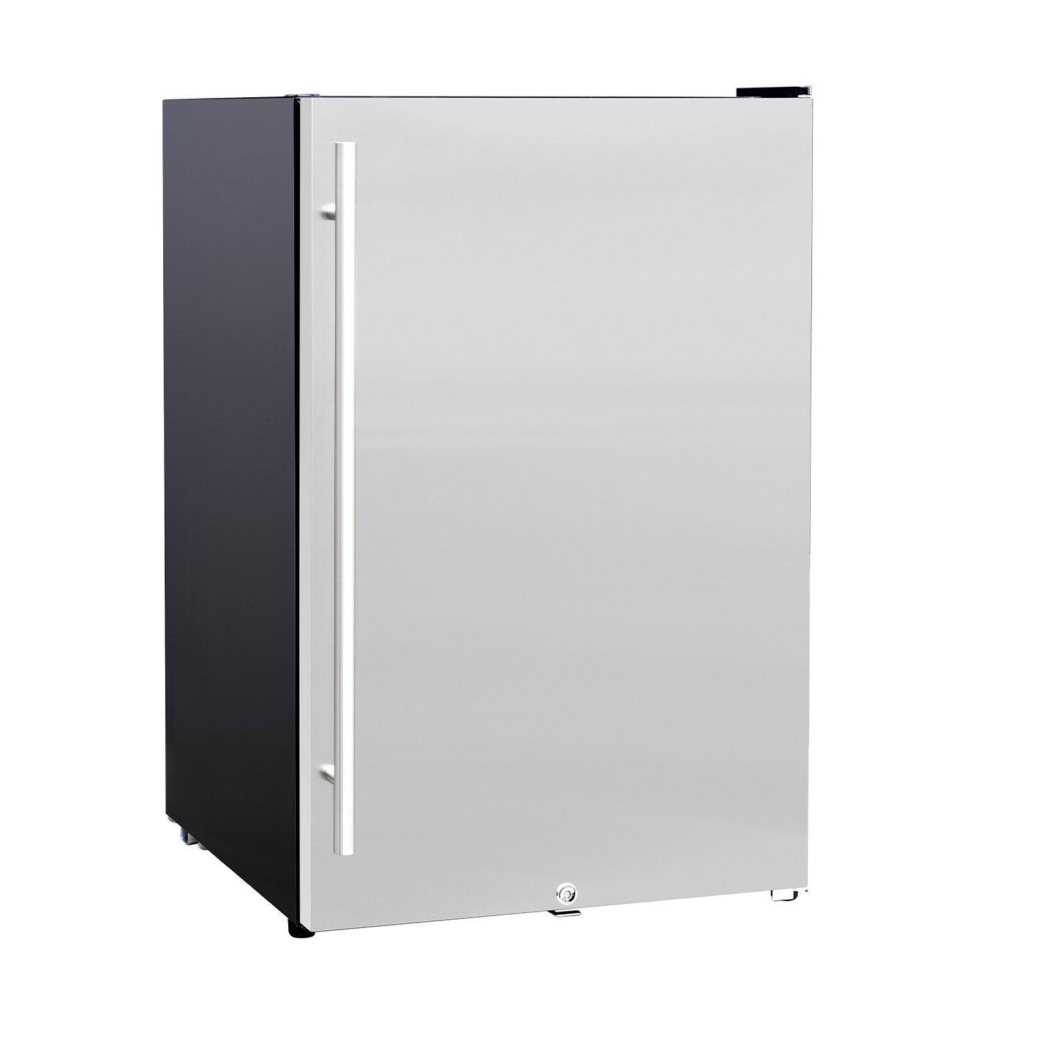 Summerset RFR-22D 22 Inch Right Hinge Deluxe Outdoor Approved Compact Refrigerator - Angled - Closed - White Background thumbnail
