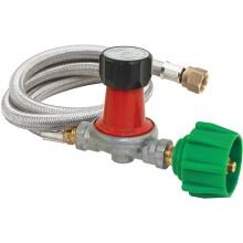Bayou Classic 48 Inch High Pressure Stainless Braided Propane Hose And 30 PSI Adjustable Regulator image