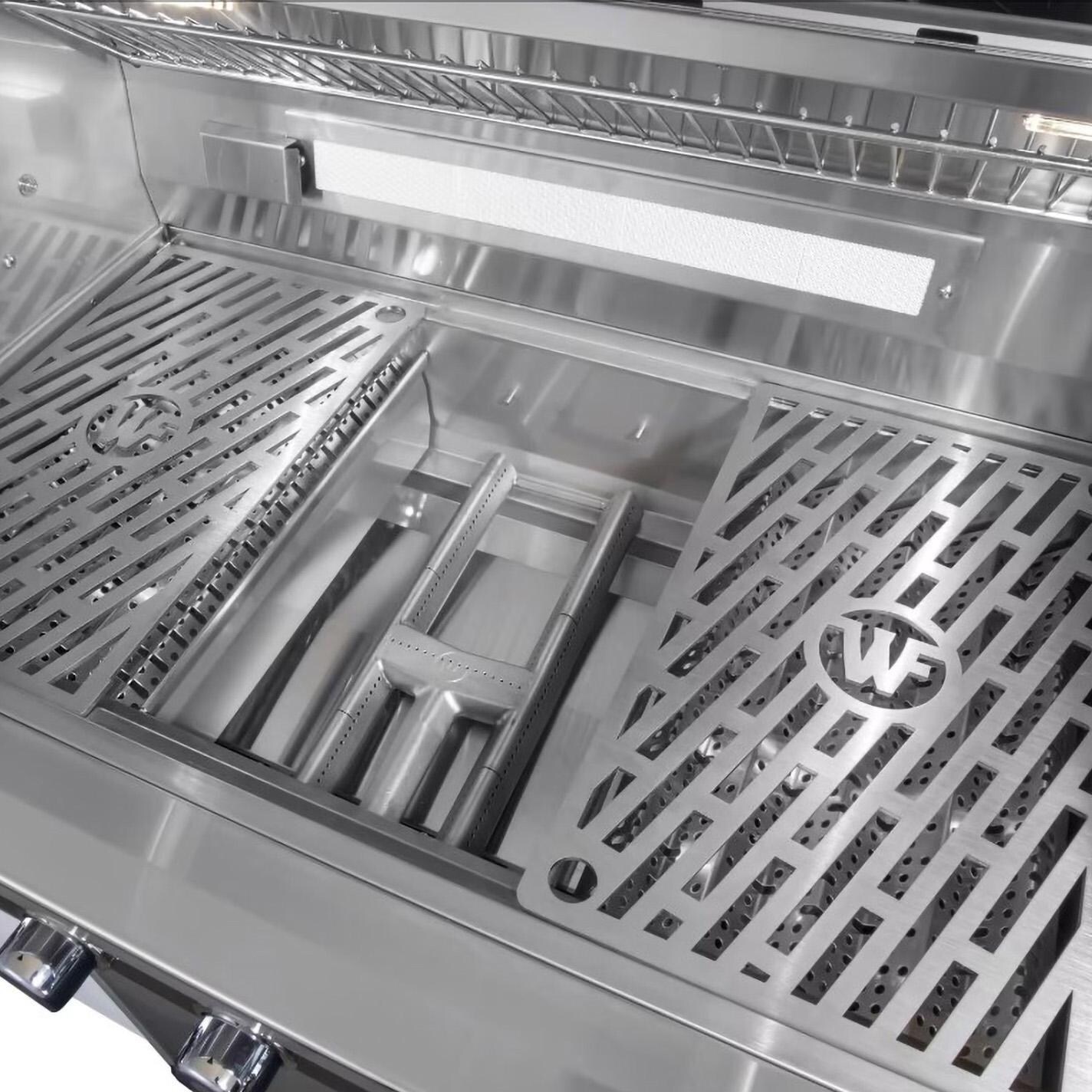 Wildfire WF-PRO30G-RH-LP 30 Inch Outdoor Kitchen Package w/15 Inch Side Griddle & 15 Inch Outdoor Rated Refrigerator - Burner & Grates - Lifestyle thumbnail