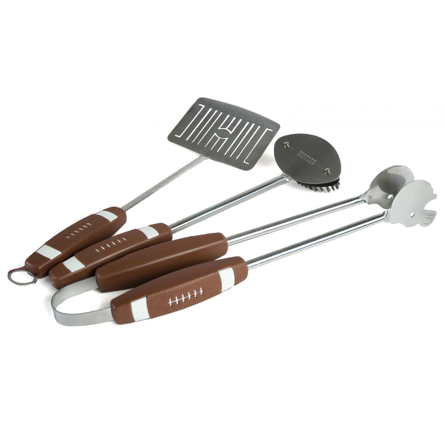 Charcoal Companion Football 3-Piece BBQ Tool Set - Full View thumbnail