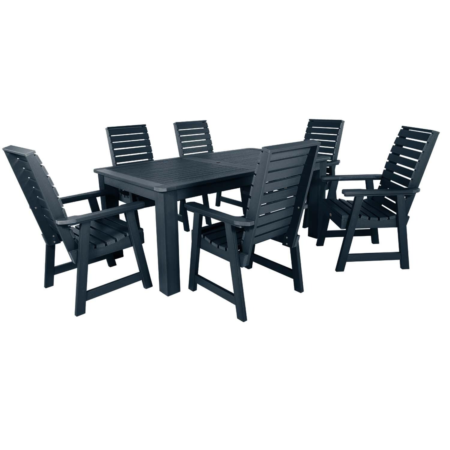 Elm Pointe 7 Pc Rectangular Dining Set in Federal Blue By Lakeview Outdoor Designs - White Background thumbnail