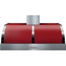 Tecnogas Superiore 48-Inch DECO Red / Chrome Under Cabinet Vent Hood - 600 CFM - HD481BT-RC image
