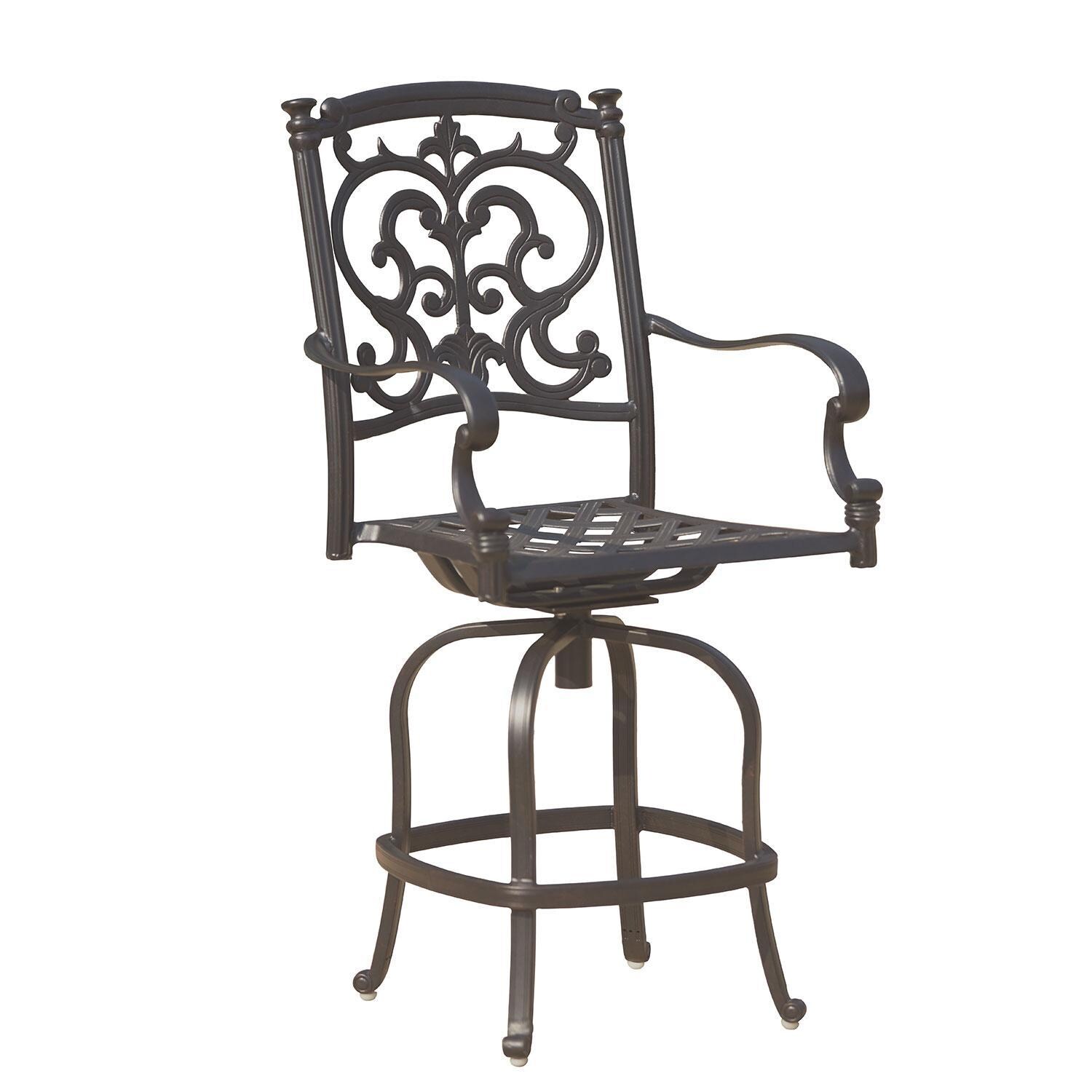 Darlee Santa Barbara Patio Counter Height Bar Stool - Antique Bronze - No Cushion - White Background thumbnail