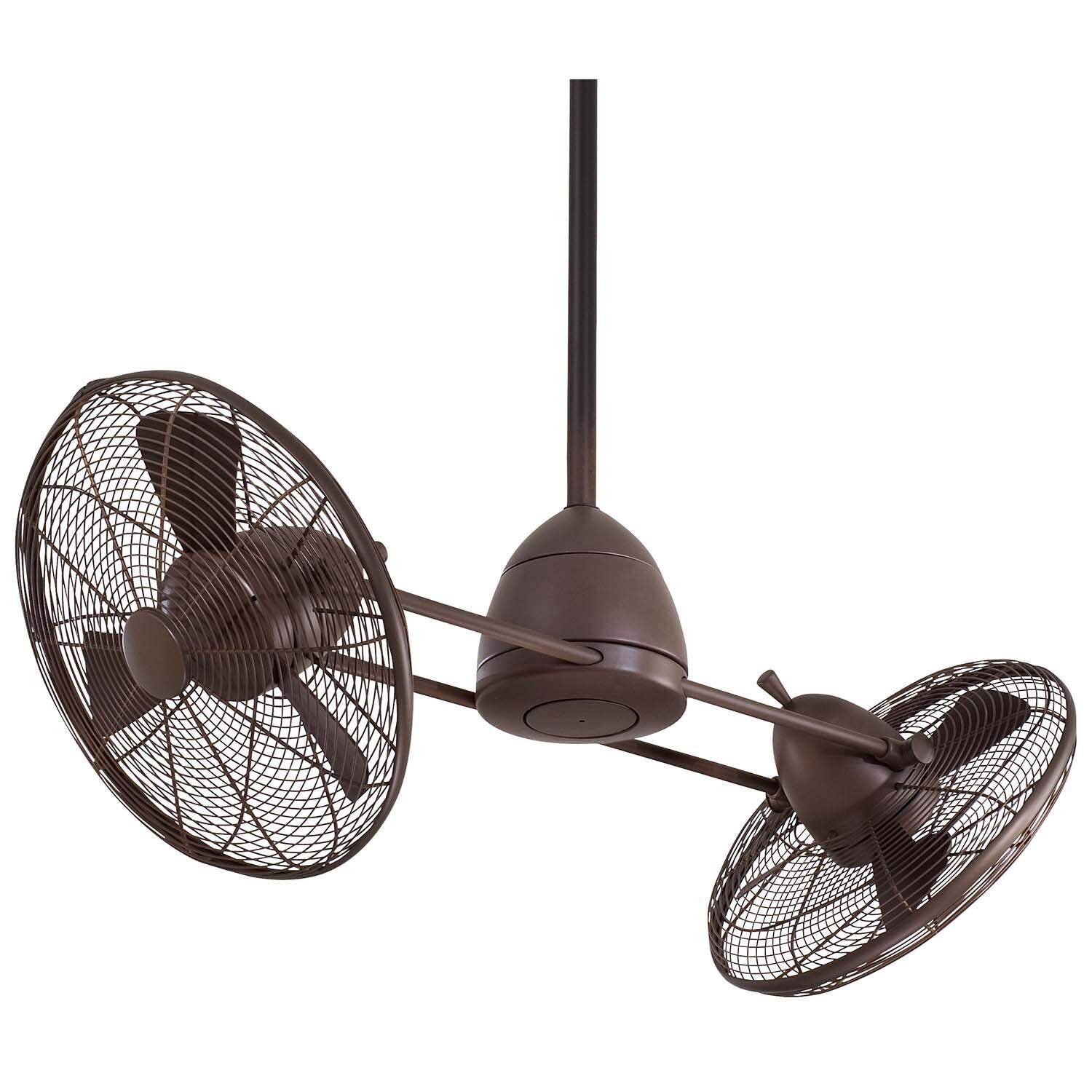 Minka-Aire F402L-ORB Gyro Wet 42-Inch LED Twin Turbofan in Oil Rubbed Bronze Finish w/ Integrated Schoolhouse Globe Light - Without Light thumbnail