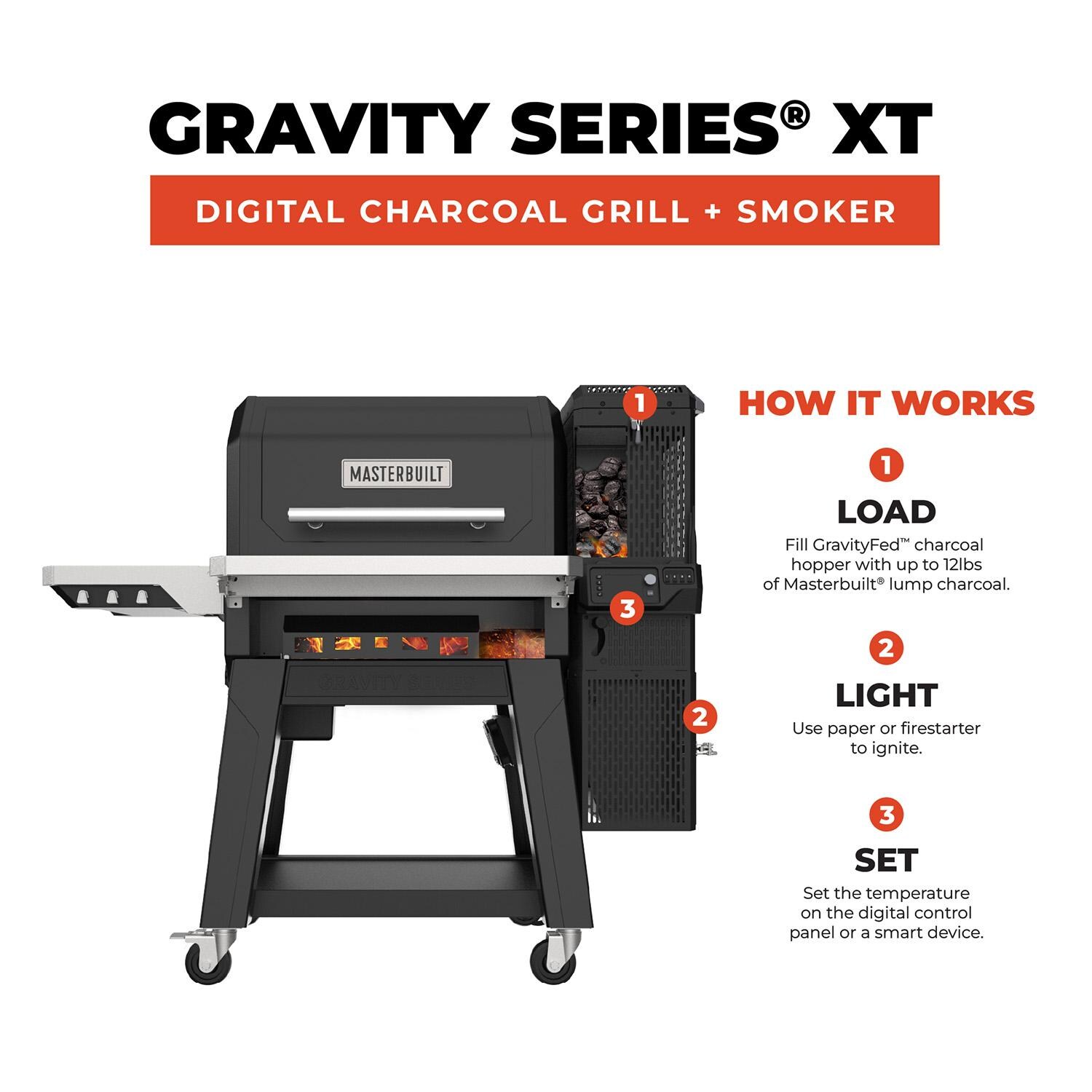 Masterbuilt MB20041223 Gravity Series XT Digital Charcoal Grill + Smoker - How it Works - Detail thumbnail