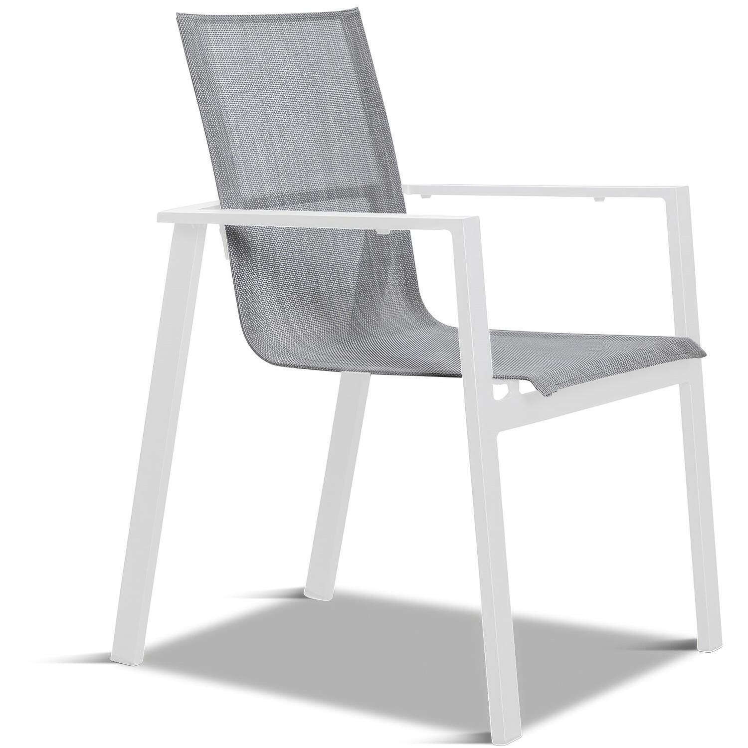 Spring Bay Dining Arm Chair in White - Front Angled View - White Background thumbnail