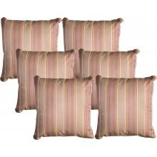 Paprika Striped 6 Piece Throw Pillow Set By Darlee - 13 X 13