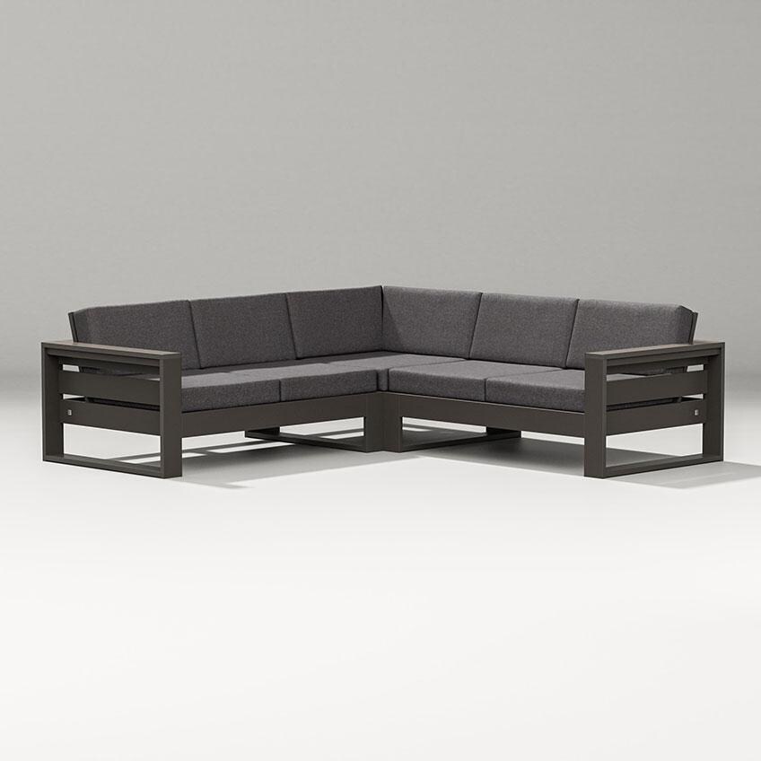 Latitude 4 Person Sectional Sofa in Vintage Coffee/Ash Charcoal By PW Designer Series