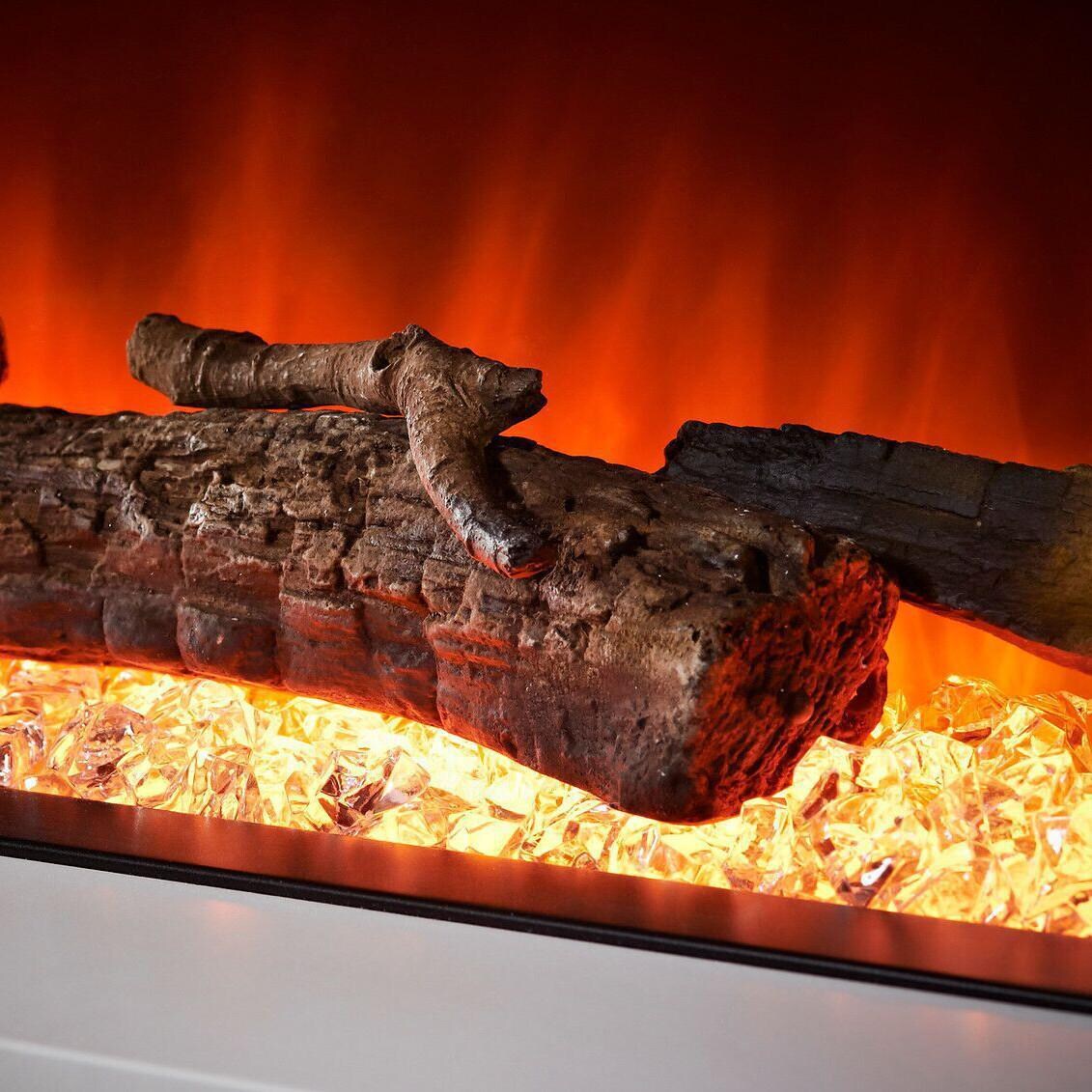 Evolution Fires EFV96BTW Vegas 96-Inch Wall Mount Electric Fireplace - Log Detail thumbnail