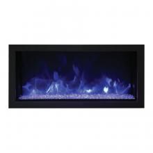 Remii by Amantii Panorama Extra Slim 35-Inch Built-In Electric Fireplace with Black Steel Surround - Indoor/Outdoor - 102735-XS image