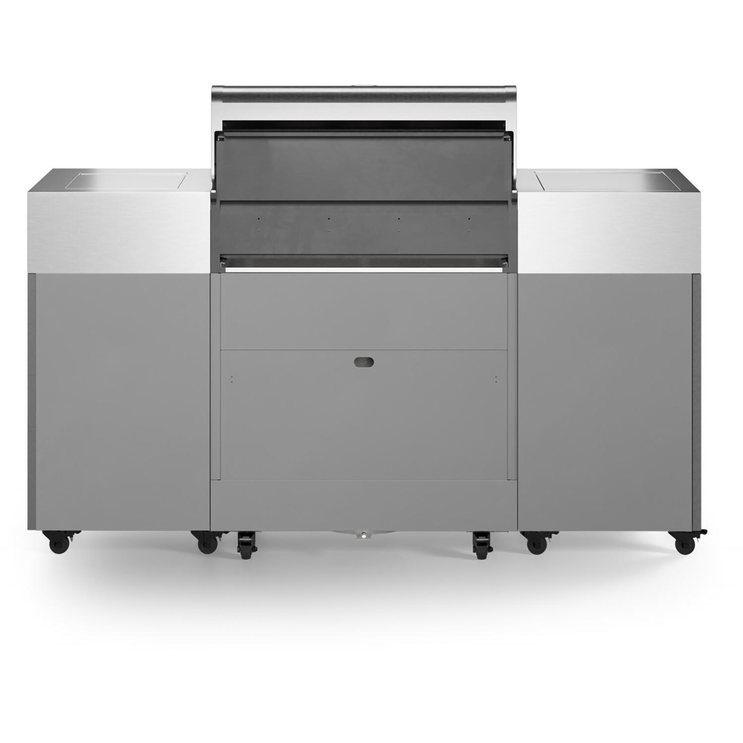 TYTUS Fresno Series 5-Burner Propane Island Grill in Stainless Steel + Shadow Stone w/ Cover & Griddle - Back - White Background thumbnail