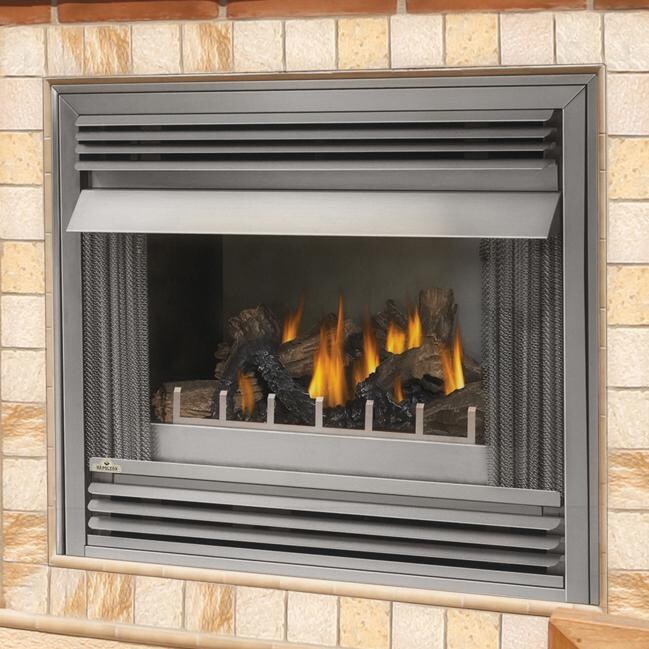 Napoleon Riverside 36-Inch Outdoor Built-In Propane Gas Fireplace W/ Millivolt Ignition And Brushed Stainless Steel Louvres - Lifestyle thumbnail