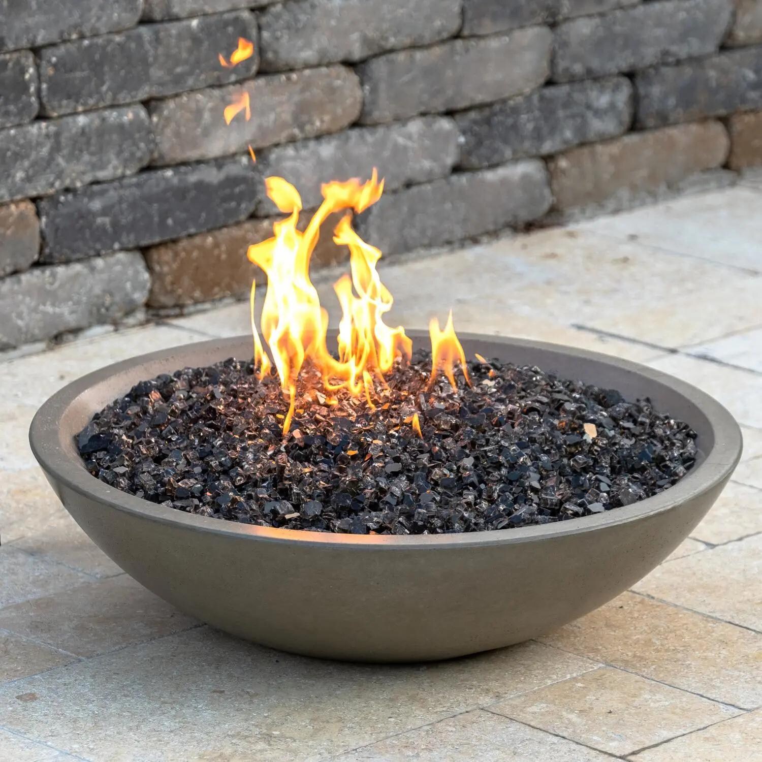 BBQGuys Marseille 32-Inch Propane Gas Fire Bowl - Gray