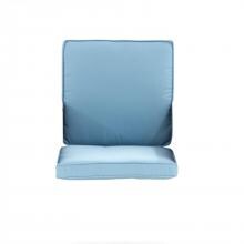 Sunbrella Canvas Mineral Blue Medium Outdoor Replacement Seat and Back Cushion Set W/ Piping By BBQGuys image