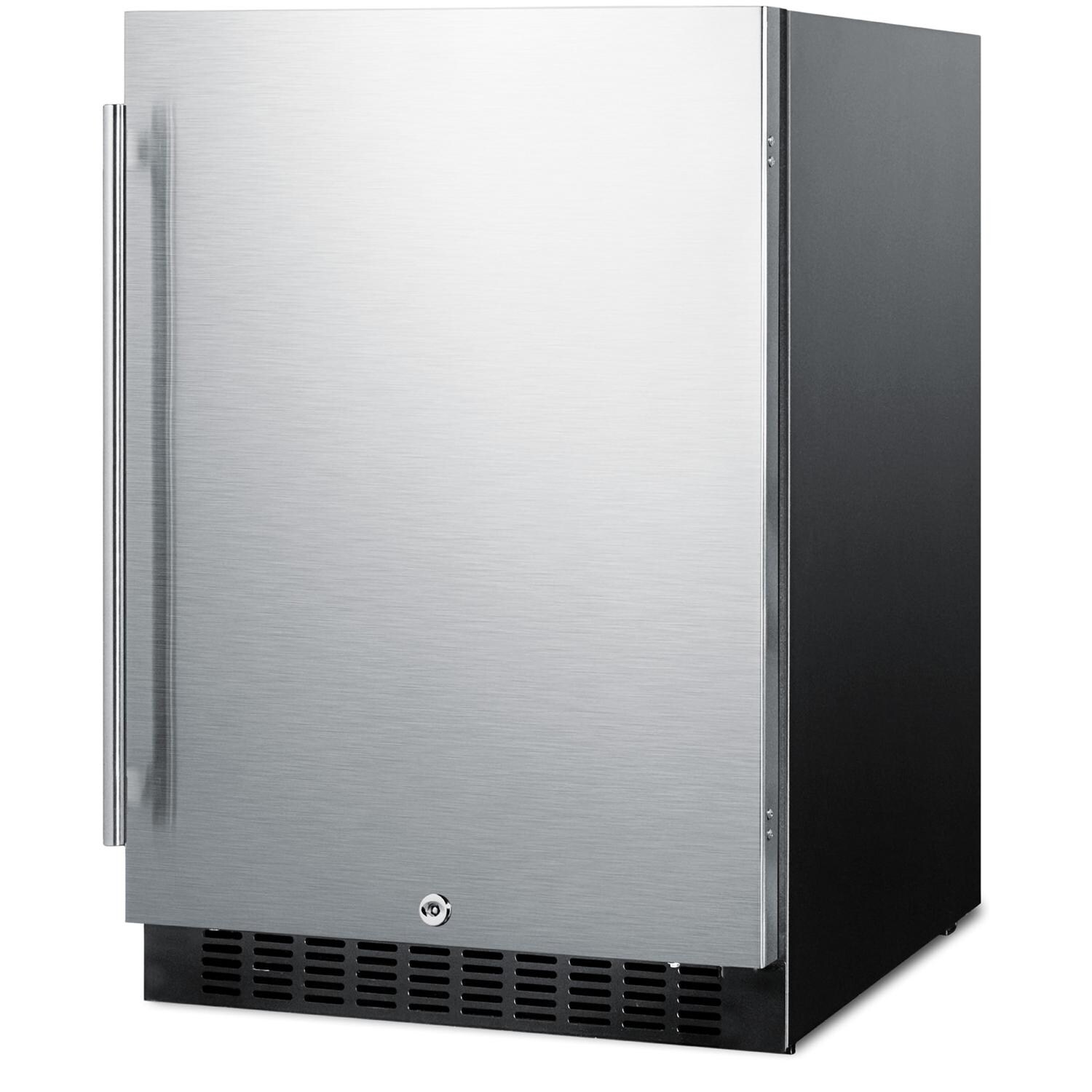 Summit SPR627OSCSS 24-Inch Commercial Outdoor Rated Compact Refrigerator - Angled Front View thumbnail