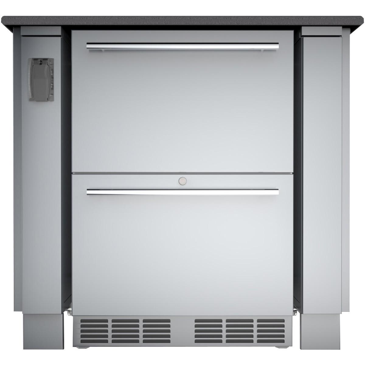 Sunstone SAC34APC 34-in Outdoor Kitchen Refrigerator Appliance Cabinet - Shown With Refrigerated Drawers (Not Included) - White Background thumbnail