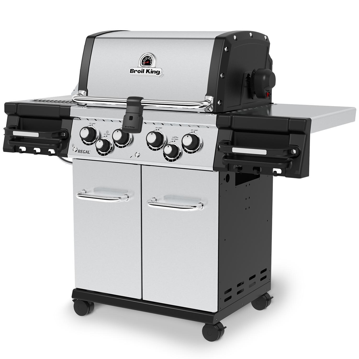 Broil King 956947 Regal S490 PRO IR 25-Inch Natural Gas Grill - Closed From Right - White Background thumbnail