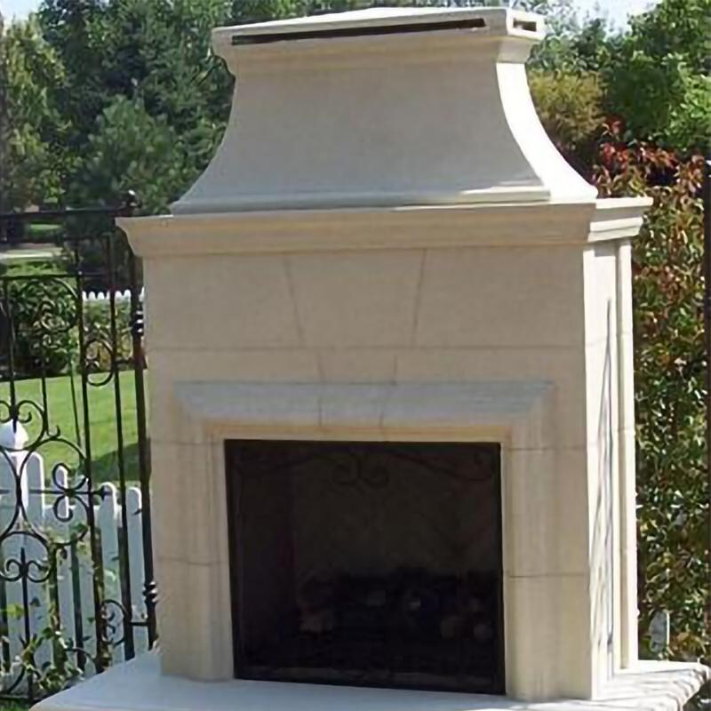 American Fyre Designs 8017RV-CB Phoenix Chimney Rain Vent Cap - Cafe Blanco - Lifestyle (Shown On Grand Cordova Fireplace) thumbnail