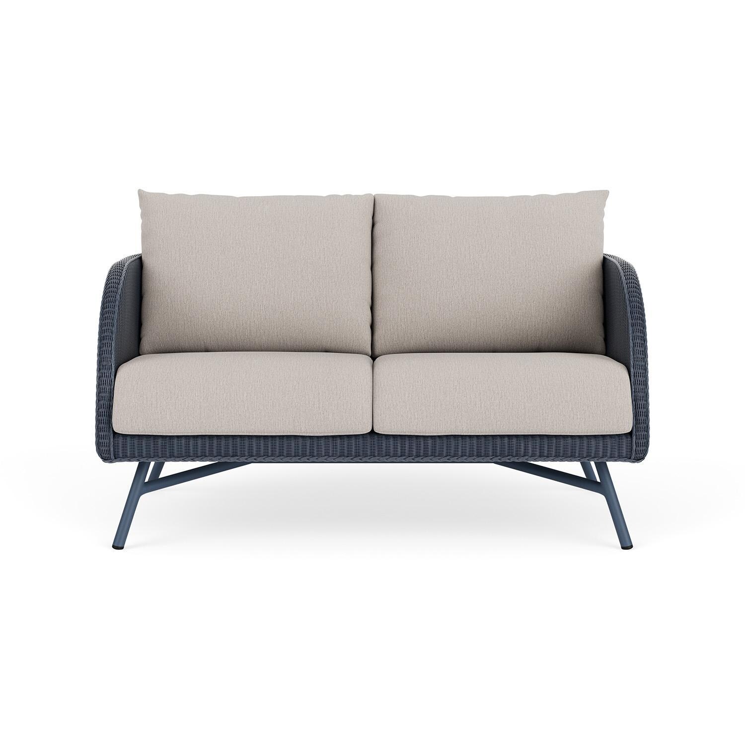 Lloyd Flanders Essence Loveseat W/Tundra Dove Fabric - Denim Blue Finish thumbnail