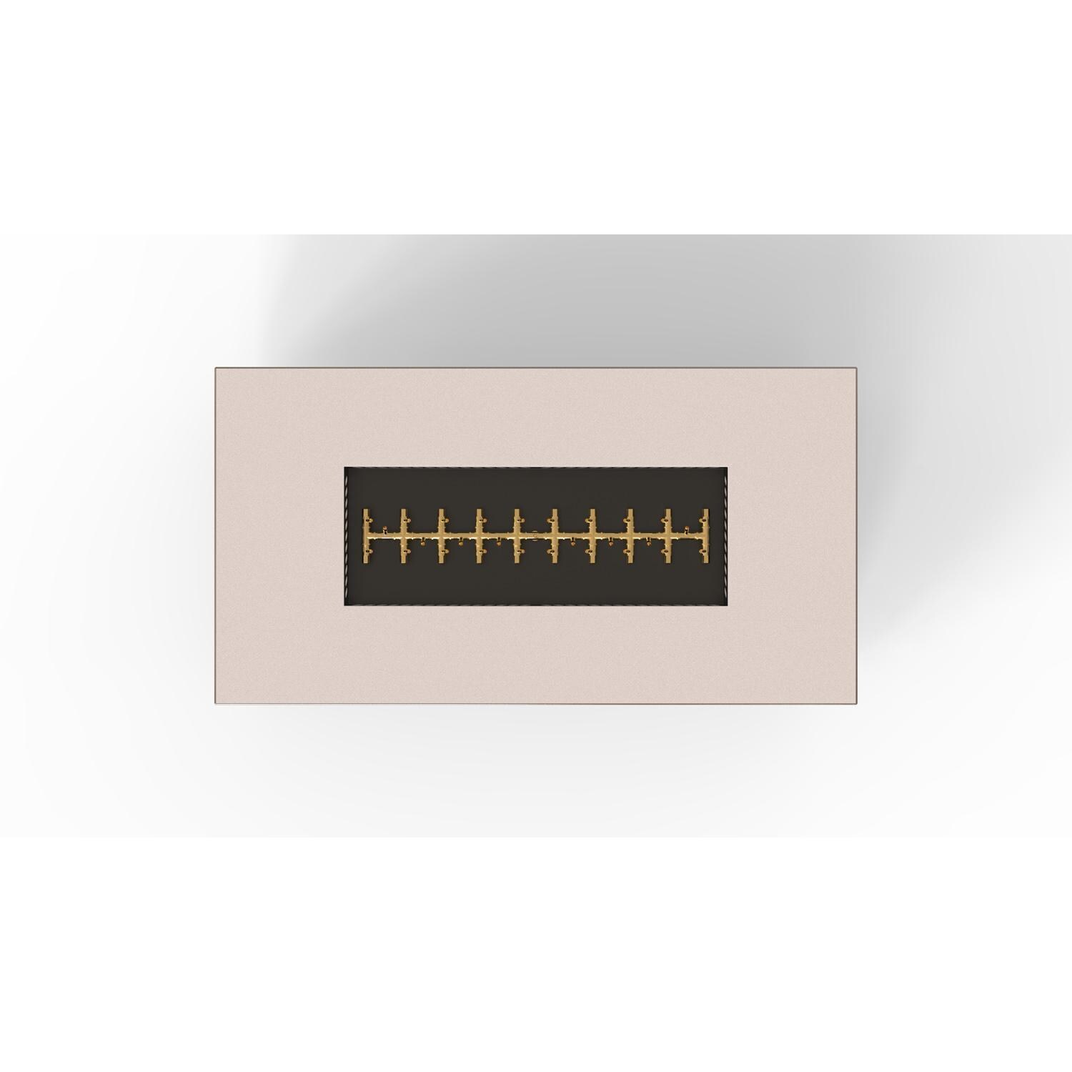 AON 72 x 38 Inch Rectangular Powder Coated Steel Propane Fire Pit Table in Sand Pebble By Warming Trends - Top View - White Background thumbnail