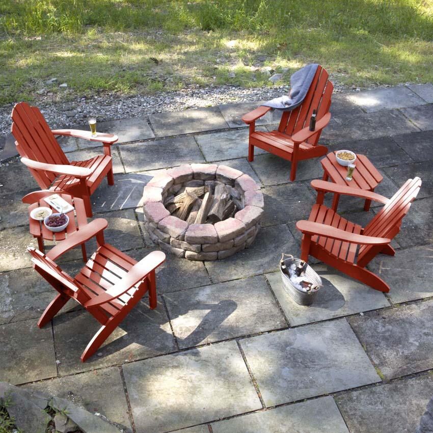 Paradise Key 6 Pc Recycled Plastic Seating Set in Rustic Red by Lakeview Outdoor Designs