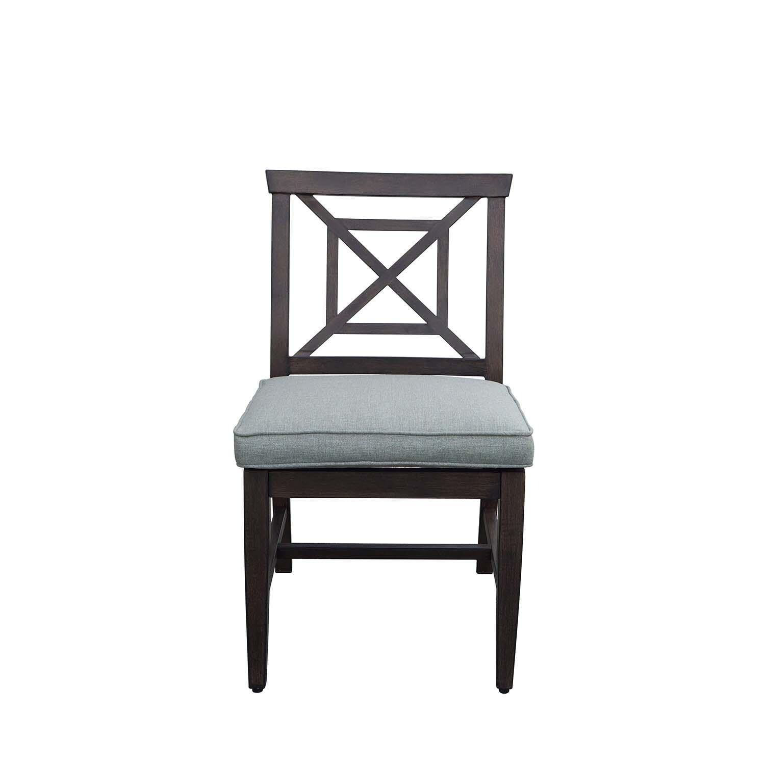Atlantis 11 Pc Aluminum Dining Set w/ 118 Inch Table, Swivel Rockers, and Spa Cushions in Walnut By Darlee - Front View Chair - White Background thumbnail