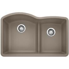 Blanco Diamond 30 X 20 Silgranit II 1-3/4 Low-Divide Double Bowl Undermount Sink - Truffle - 441596 image