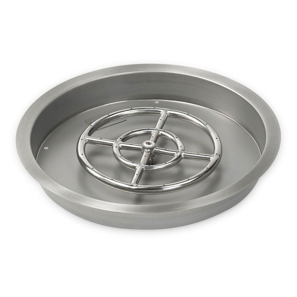 BBQGuys Signature SS-RSP-25-ASBL 25-Inch Stainless Steel Round Drop-In Pan W/ 18-Inch Natural Gas Ring Burner thumbnail