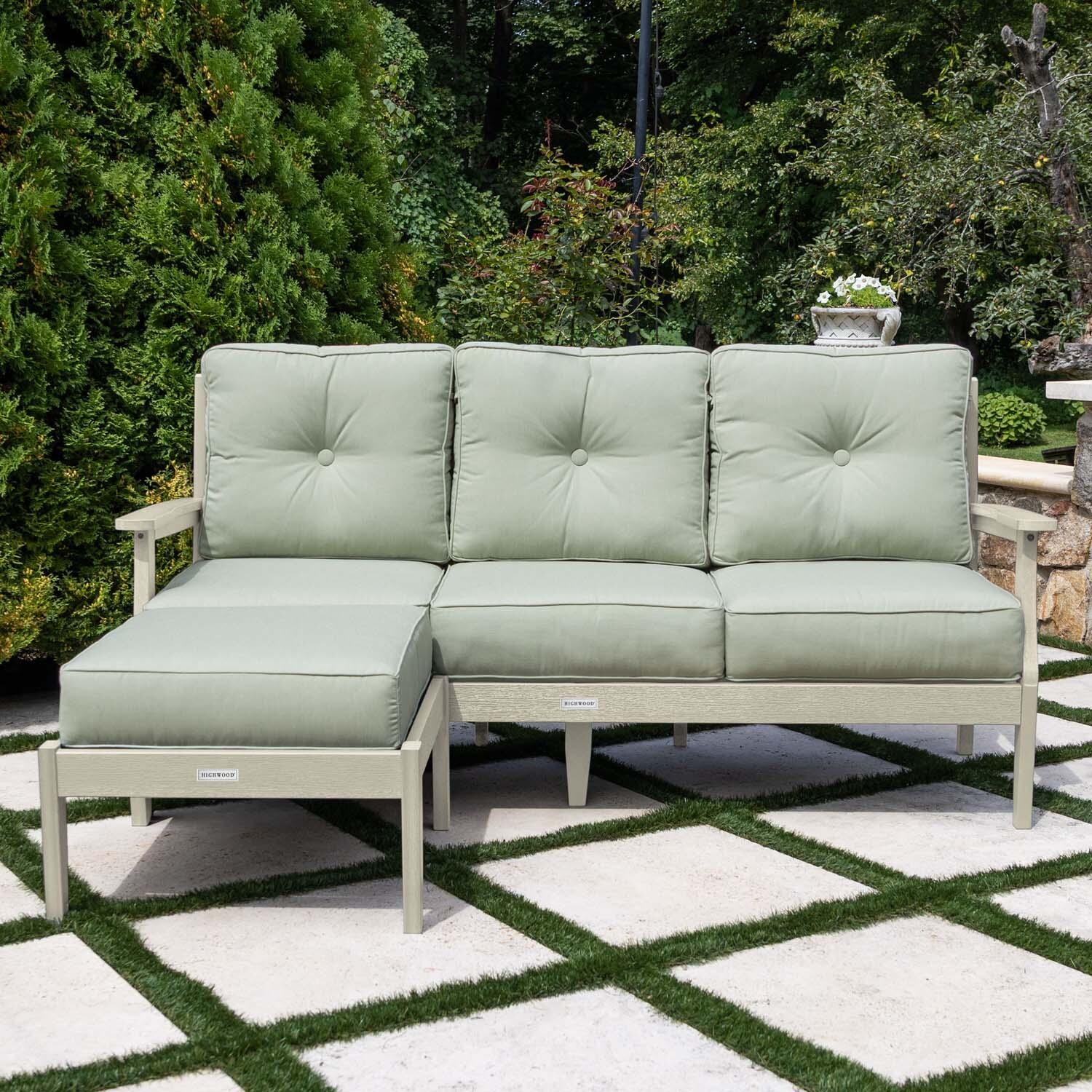 Blushing Bay 2 Pc Recycled Plastic Seating Set in Canvas Seasalt/Whitewash by Lakeview Outdoor Designs - Lifestyle thumbnail