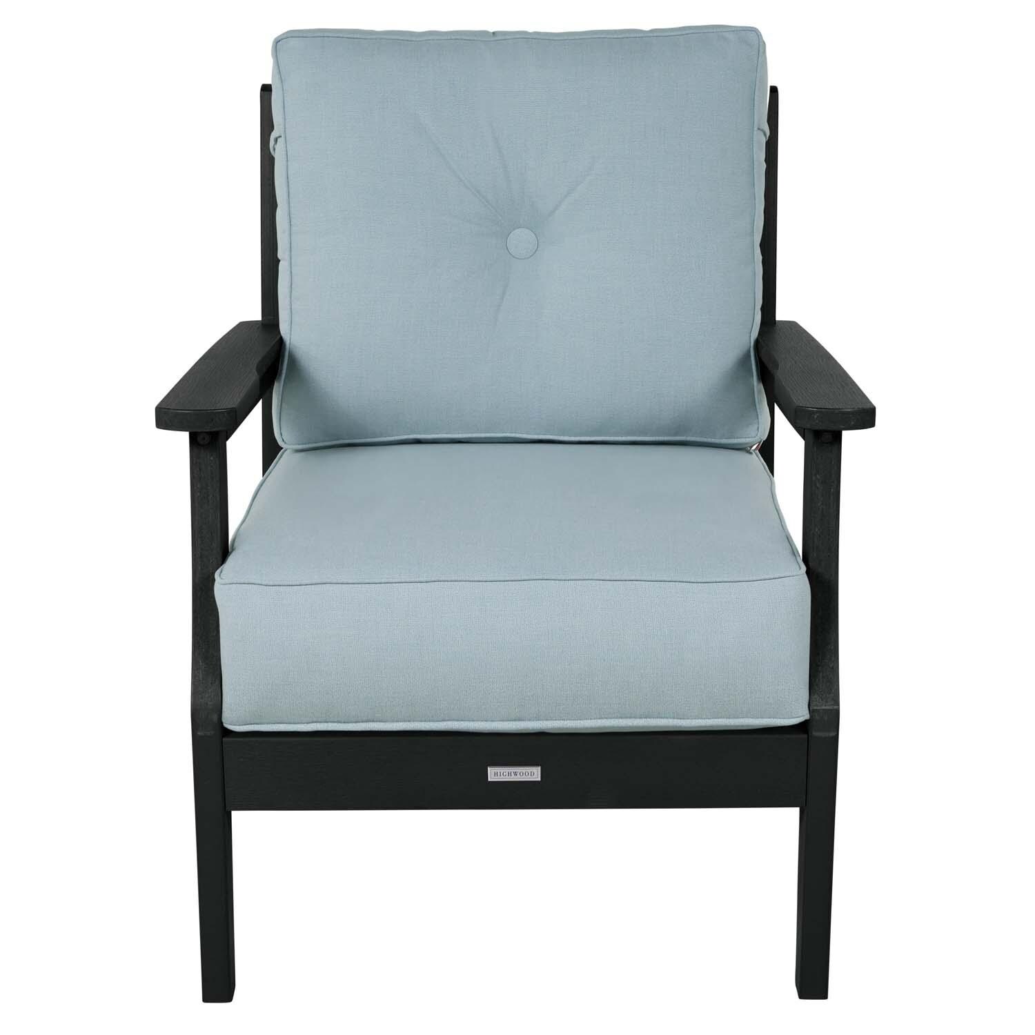 Blushing Bay Recycled Plastic Club Chair in Bliss Dew/Black by Lakeview Outdoor Designs - White Background thumbnail