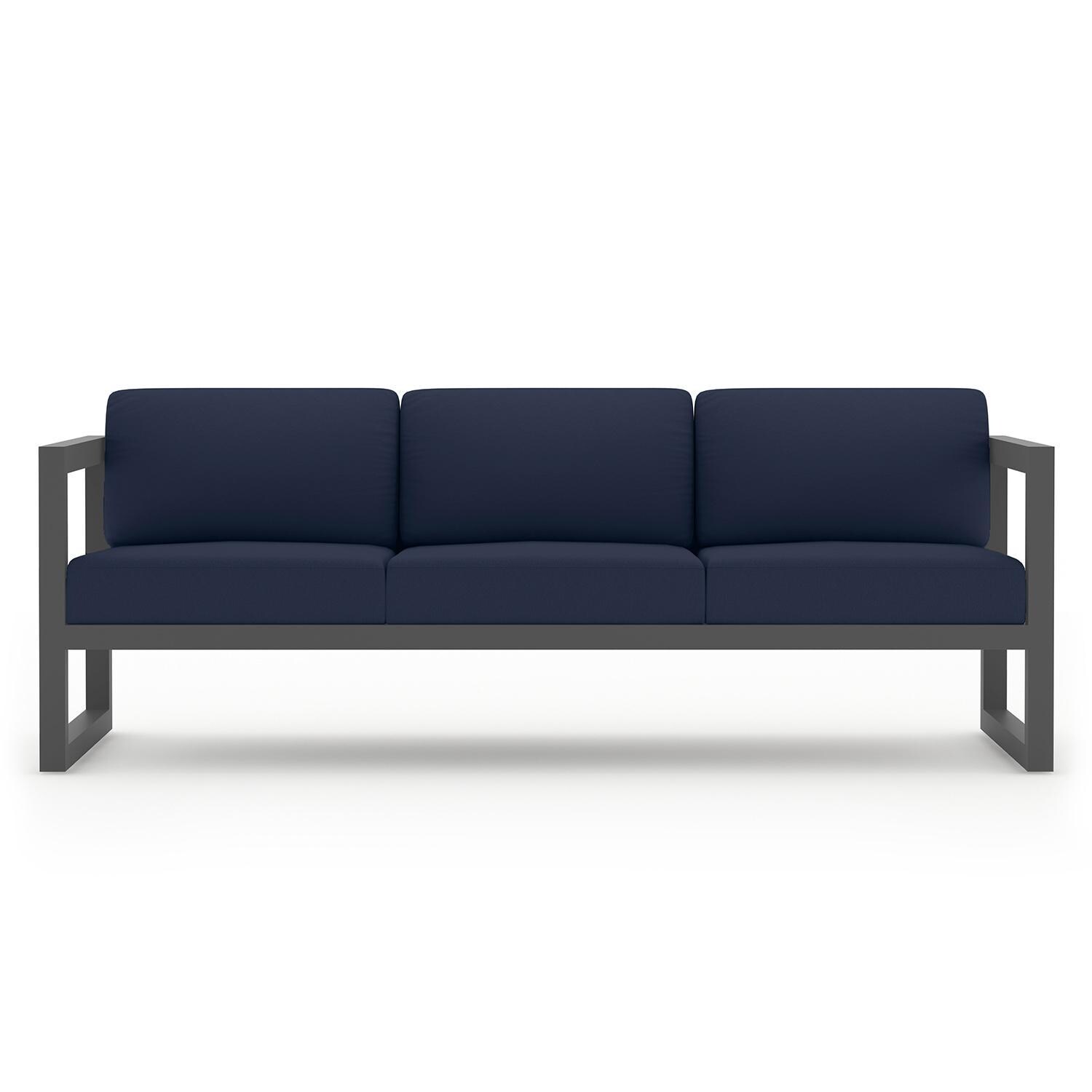 Misty Cove 3 Person Aluminum Sofa in Slate/Spectrum Indigo by Lakeview Outdoor Designs