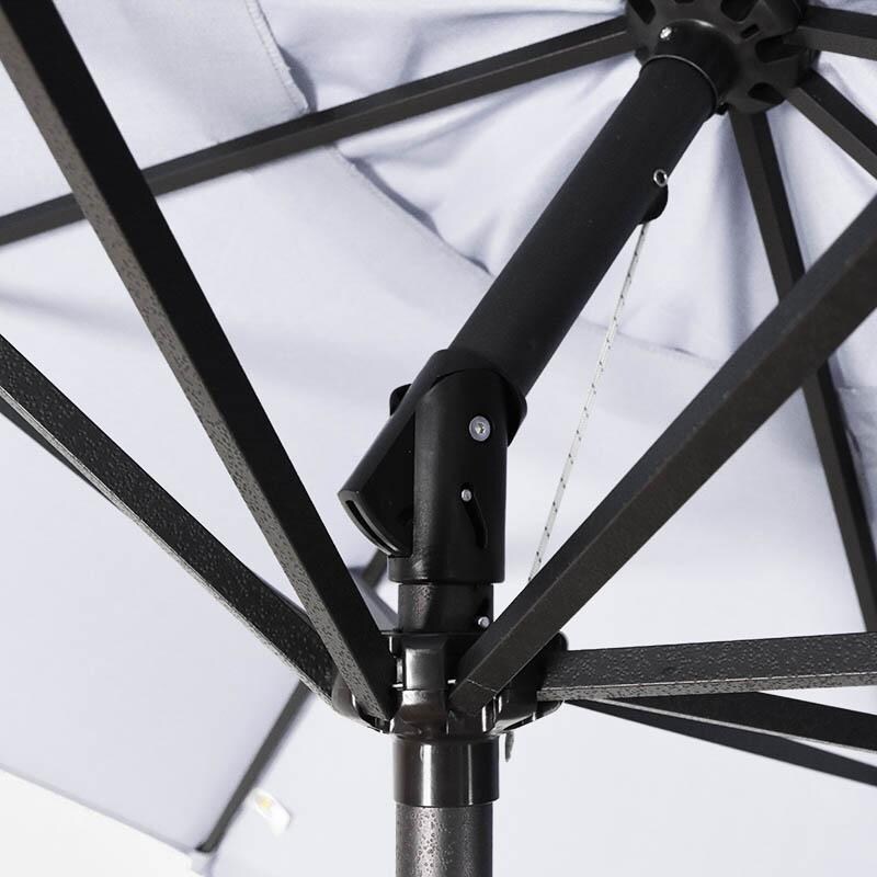 California Umbrella 9 Ft Octagonal Aluminum Auto Tilt Patio Umbrella W/ Crank Lift & Aluminum Ribs - Tilt Join Detail thumbnail