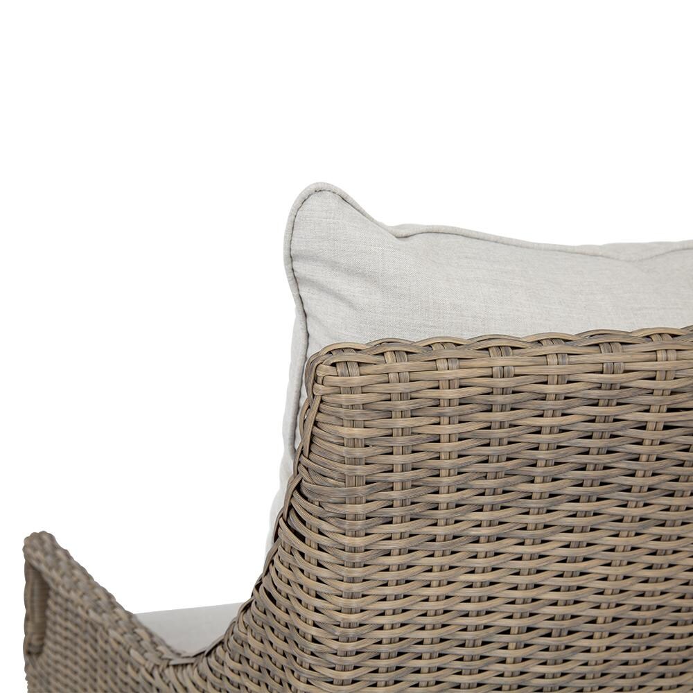 Sunset West - 2301-21-40433 - Ibiza Resin Wicker Patio Club Chair W/ Sunbrella Cast Silver Cushions - Rear Closeup thumbnail