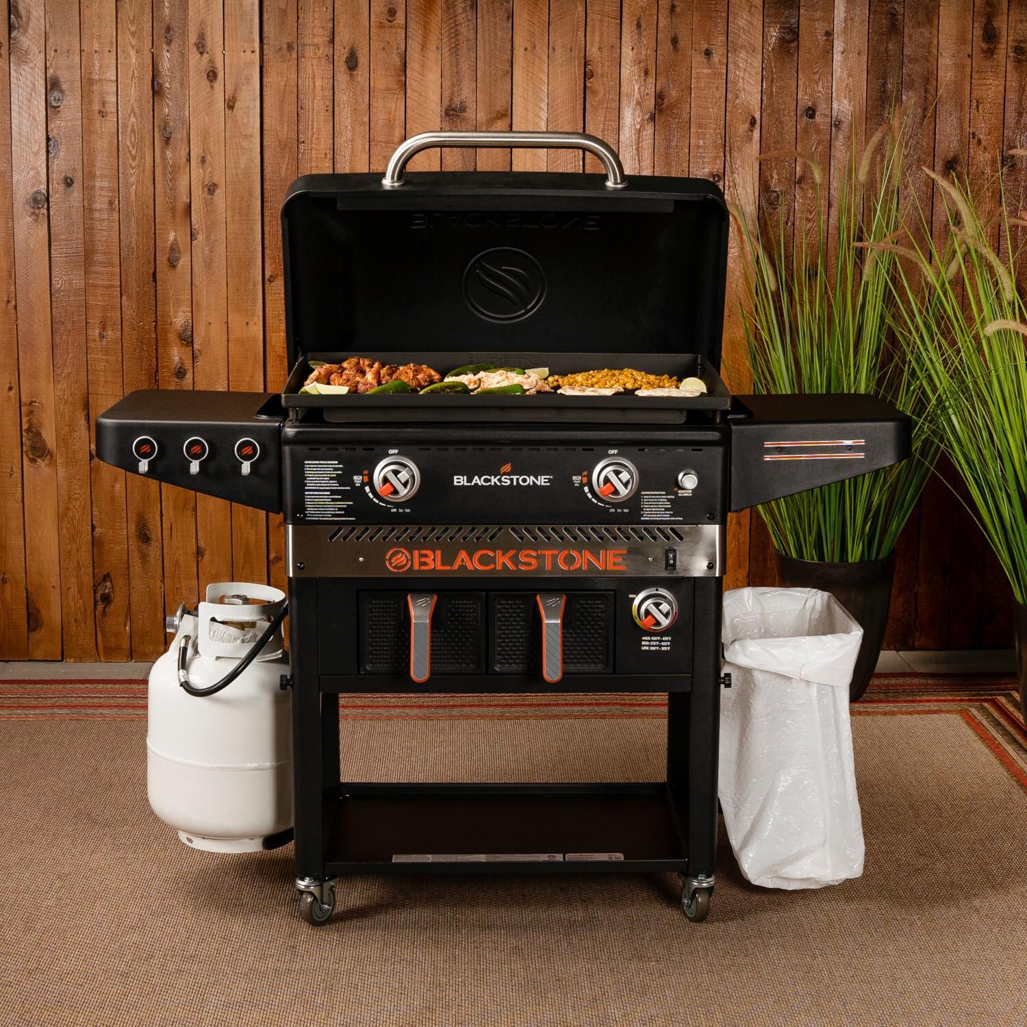 Blackstone 1962 Patio 28-Inch Griddle Cooking Station W/ Air Fryer - Front View Lid Open thumbnail